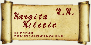 Margita Miletić vizit kartica